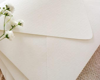 Sobres blancos mate de primera calidad hechos a mano / Papel texturizado de 200 g/m² / Tamaños A7, C6, C7 / Juego de 10 / Invitaciones de boda