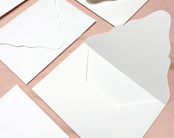 Premium Handcrafted White Wavy Envelopes | 200 GSM Textured Paper | A7, C6, C7 Sizes | Set of 10 | Wedding Invitations