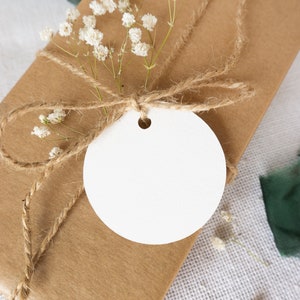 Set di 25 etichette a forma di cerchio vuote, biglietti Escord, etichette regalo bianche e avorio, etichette multiuso, cancelleria per matrimoni, etichette per prodotti, 4 misure