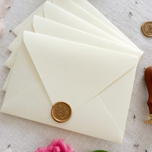 Premium Cream Matte Envelopes, EuroFlap Handmade Ivory Envelopes (200gsm), A7, C6, C7 sizes, Set of 10 High Quality Textured Paper Envelopes