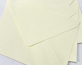 Handgemaakte crèmekleurige enveloppen | Papier 120 g/m² | A7-formaat: set van 10 EuroFlap-enveloppen | Trouwkaarten
