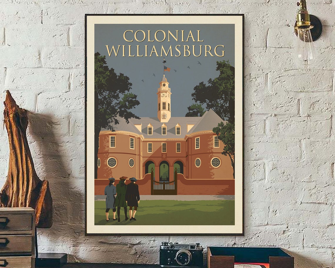 Colonial Williamsburg Travel Poster VA Capitol Building Etsy