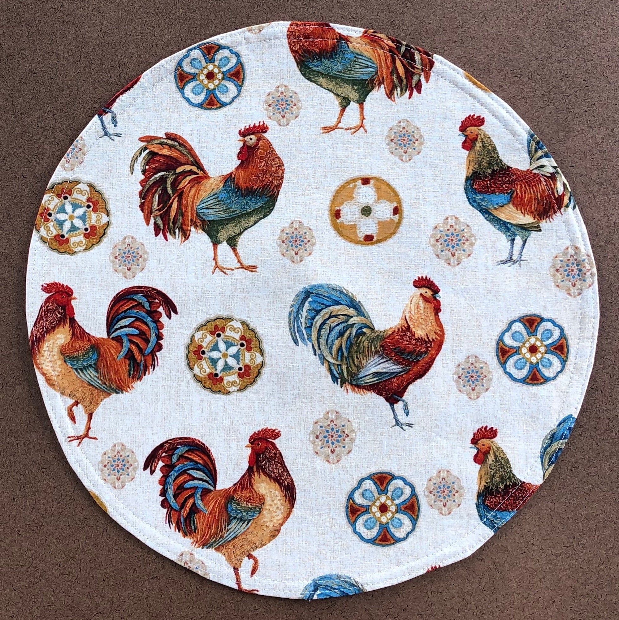 Placemats sets of 24 or 6 roosters on yellow Etsy