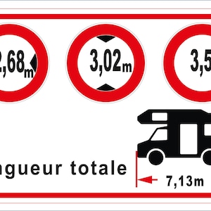 Personalized campervan sticker language French width-height-weight | 95 x 60 mm