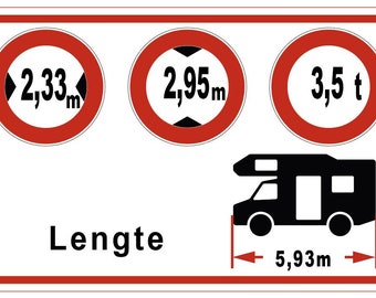 Personalized camper sticker Language Dutch Width-Height-Weight | 95 x 60 mm