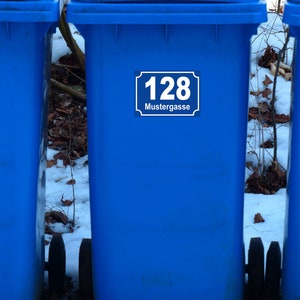 Personalisierbarer Mülltonnenaufkleber Hausnummer - TenStickers