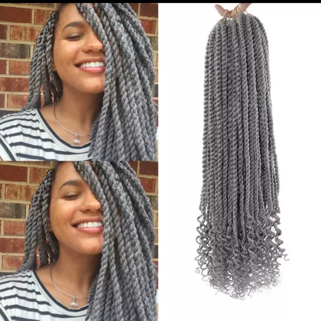 Senegalese Twisted Crochet Hair Wavy Ends Hair Braids Synthetic