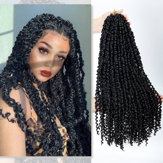 Donghou 18 Inch Senegalese Twist Crochet Hair For Black Women 1-9 Packs  SenegaleseTwist hair Crochet With Curly Ends 1B Color
