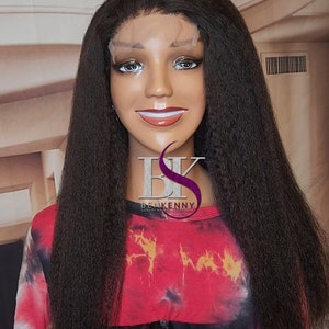 Human hair wig 100% kinky straight