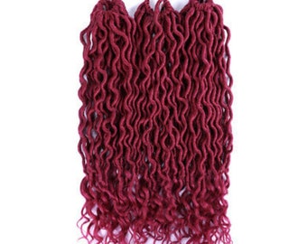 Bohemian Faux locs Crochet Hair extension 18&quot;24Strands 70g Wave Dreadlocks Hair