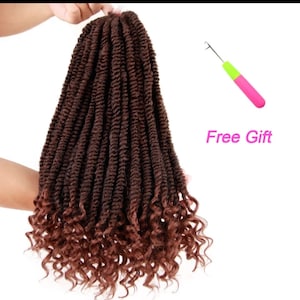 Pre- Looped Braid Crochet Braiding Synthetic Crochet Hair Extension 16inch Pre-twisted Passion Twist Hair