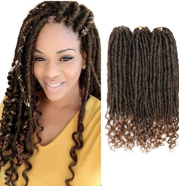 Goddess Faux Locs Crochet Hair Wavy Curly Braiding Hair Extension, 14 and  20 Goddess Locs Crochet Braids Fashion Hairstyles 