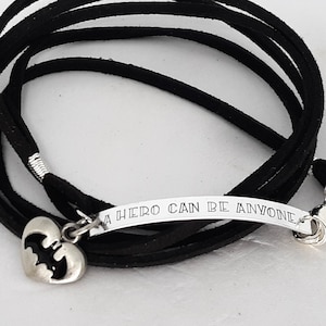 A Hero Can Be Anyone Wrap Bracelet - Hand Stamped