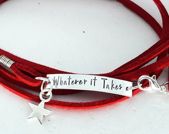 Whatever it Takes Wrap Bracelet - Hand Stamped