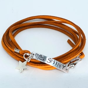 Shiny Wrap Bracelet - Hand Stamped