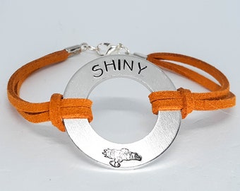 Shiny Washer Bracelet - Hand Stamped