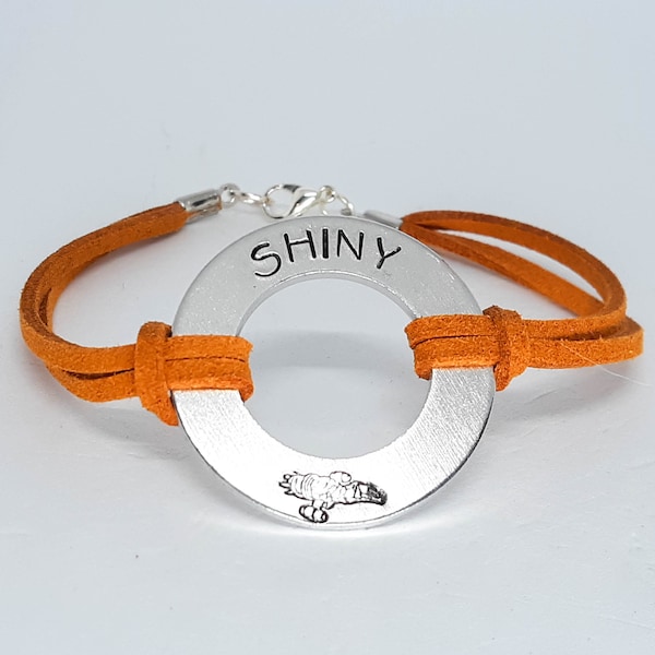 Pulsera de arandela brillante - Estampada a mano