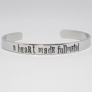A Heart Made Fullmetal Cuff Bracelet - Hand Stamped