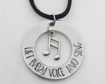 Lift Every Voice and Sing Pendant Necklace - Hand Stamped
