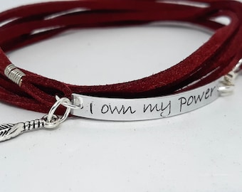 I Own My Power Wrap Bracelet - Hand Stamped