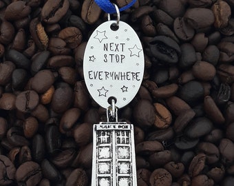 Next Stop Everywhere Hand Stamped Ornament