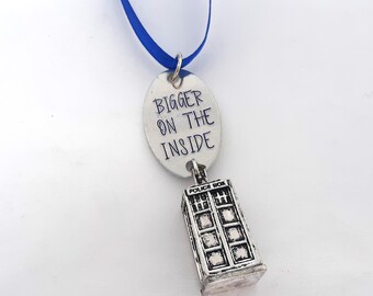 Bigger on the Inside Hand Stamped Ornament