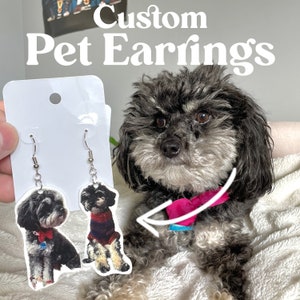 Custom Pet Earrings, Adorable Pet Gifts, Adorable Earrings, Big Earrings, Pet Lovers, Pet Gifts, Custom Earrings, Custom Pet Gift