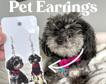 Custom Pet Earrings, Adorable Pet Gifts, Adorable Earrings, Big Earrings, Pet Lovers, Pet Gifts, Custom Earrings, Custom Pet Gift