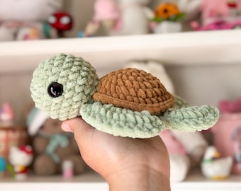 Crochet Turtle Plushie, Handmade Amigurumi Plush, Cute Turtle Toy, Kawaii Plush Gift