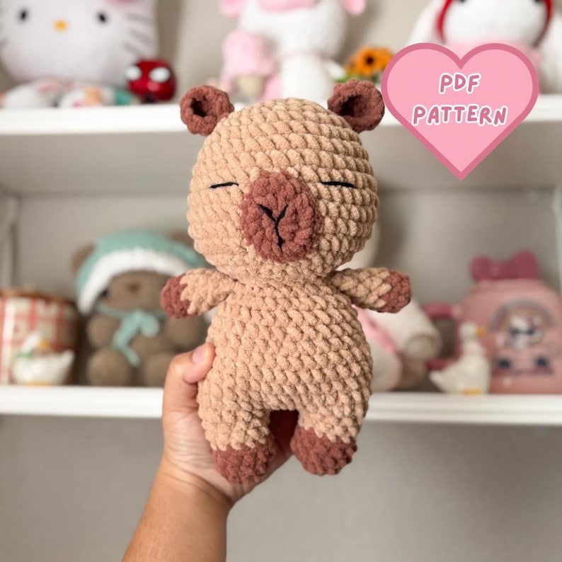 Patrón de peluche Carpincho a crochet, Tutorial DIY Amigurumi (Patrón PDF) imagen 1