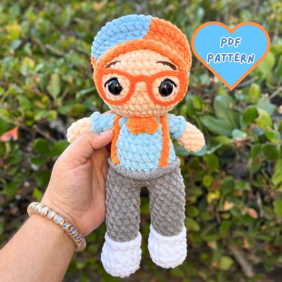 Educational TV Doll Crochet Pattern, Blip Crochet Pattern, Crochet Learning Doll Pattern, Crochet Teacher Doll Pattern, Teacher Boy Doll