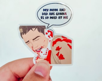 Ghostie sticker, scary movie sticker, waterproof sticker, ghost slasher sticker, scream movie sticker, movie sticker, scream art