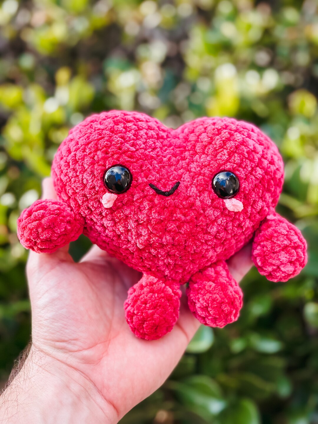 Crochet Heart Heart Plushie Crochet Heart Buddy Heart Plush Crochet