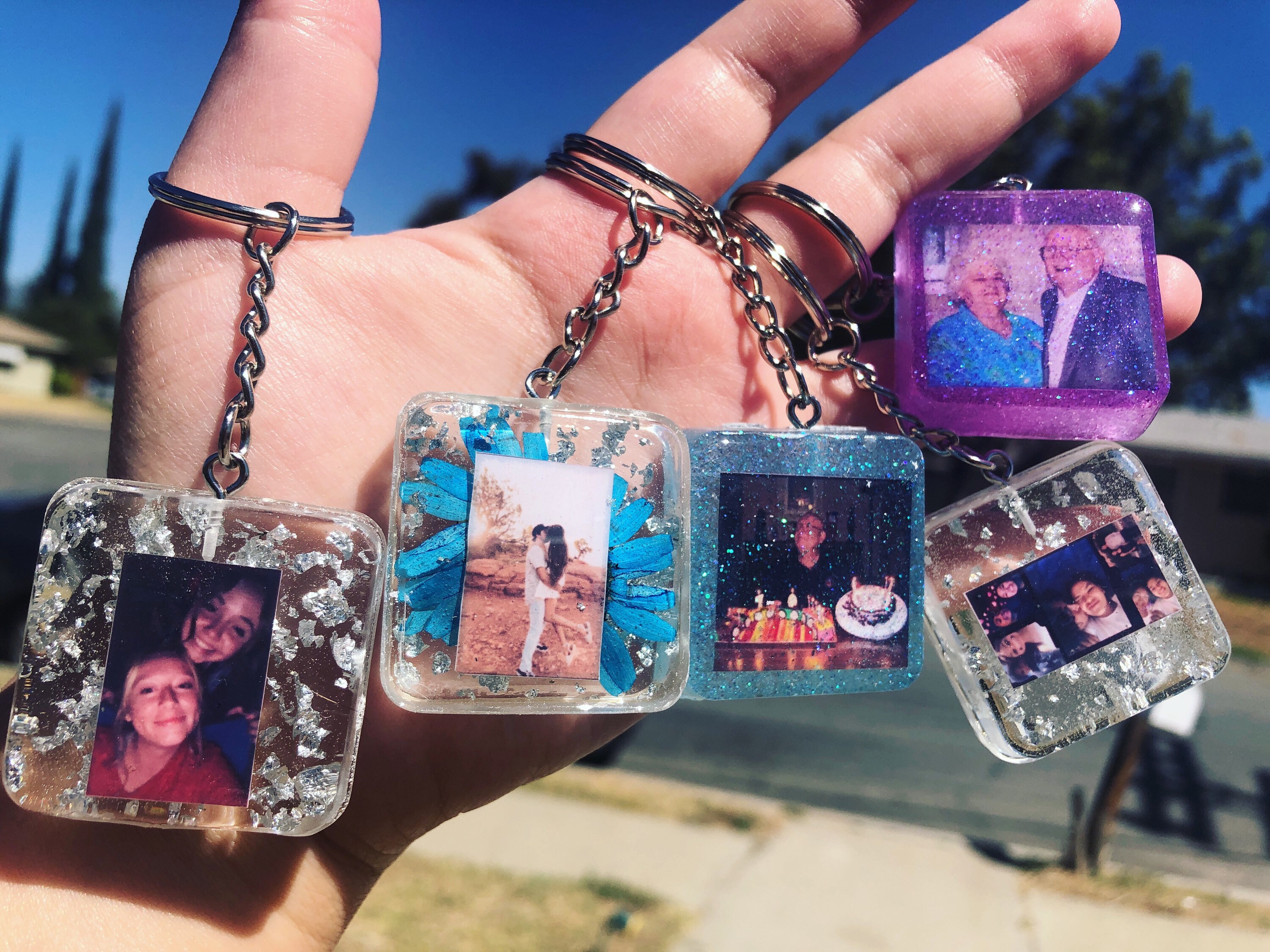Personalized picture keychain made from resin resin keychain Etsy