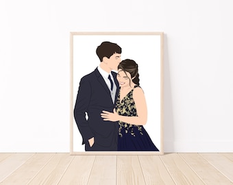Custom Portrait, Custom Zeichnung, digitaler Download, Custom Cartoon, Geschenke zum Geburtstag, Custom Foto, Foto Illustration, digitale Kunst, Foto