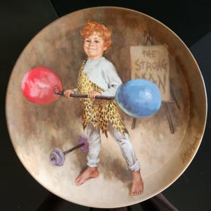 Johnny the Strong Man collector vintage plate, 1983 Reco, Knowles fine China USA limited Edition