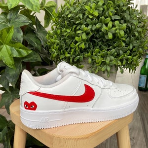 Custom Air Force 1 Black Heart Comme Des Garcons | Etsy UK