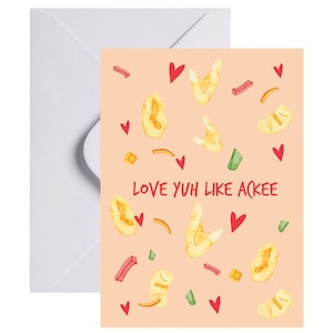 Love yuh like ackee A5 Grußkarte und Umschlag