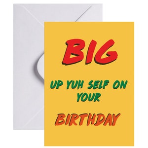 Carte de voeux A5 et enveloppe Big up yuh self