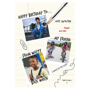 amigo de mucho tiempo Gran A4 tarjeta de felicitación personalizable