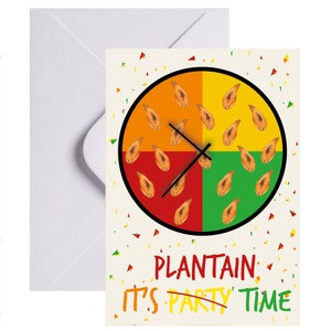 É tempo de banana-da-terra Cartão de felicitações A5 com envelope