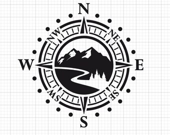 Camper Compass Decal Etsy