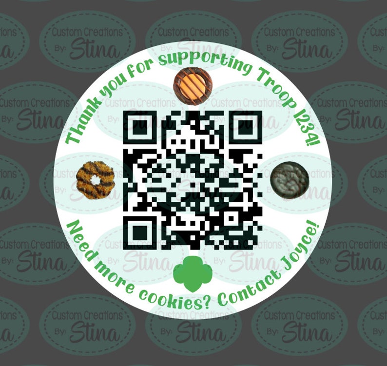 Girl Scout Cookie Sticker QR Code Reorder Need Cookies Etsy