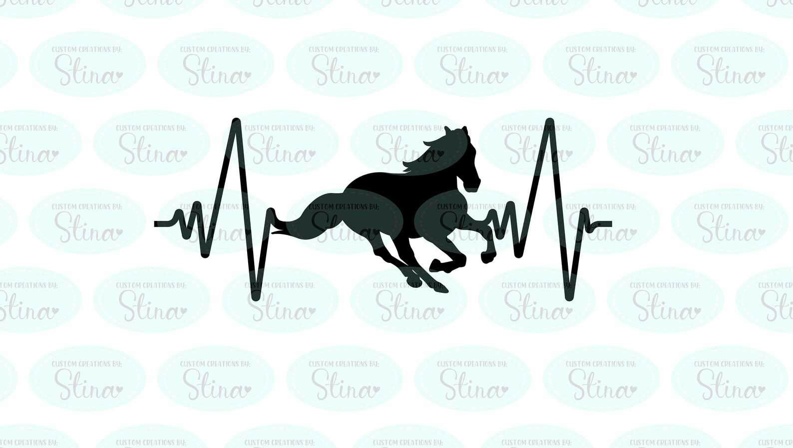 Heartbeat Horse ECG EKG Vinyl Decal Window Decal Etsy