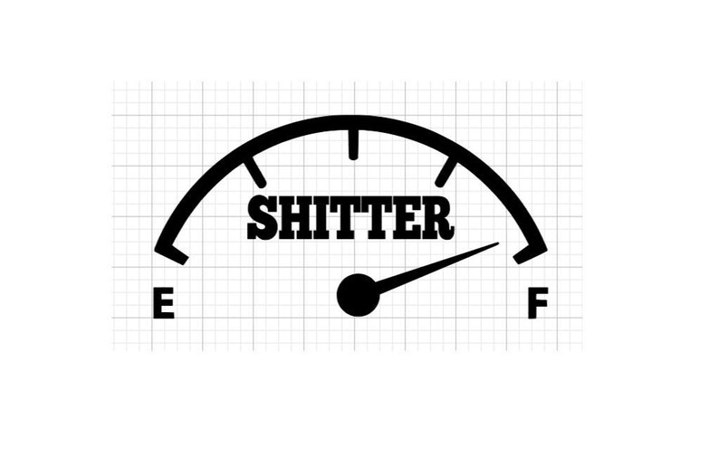 45 color choices! Gas Gauge Camping Vinyl Decal Motorhome Cousin Eddie Shitter Full Empty