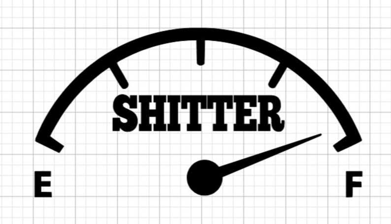 45 color choices! Gas Gauge Camping Vinyl Decal Motorhome Cousin Eddie Shitter Full Empty