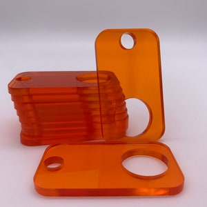 Rectangular Orange transparent acrylic thread drops