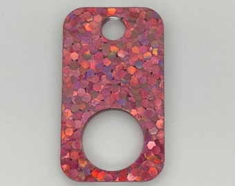 Rectangular rose gold hex dots acrylic thread drops. A Crossed In Stitches exclusive.