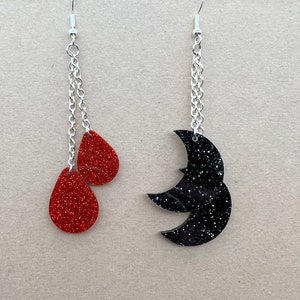 Lunar blood drop earrings