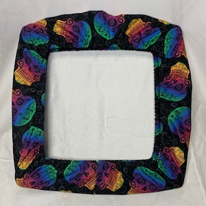 Rainbow Skull fabric grime guard. -Halloween
